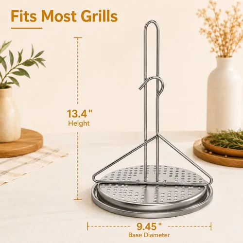 Vista 2 de Kit de accesorios para freidora de pollo de pavo con soporte para pollo y gancho elevador Para horno de parrilla de freír, acero inoxidable, apto