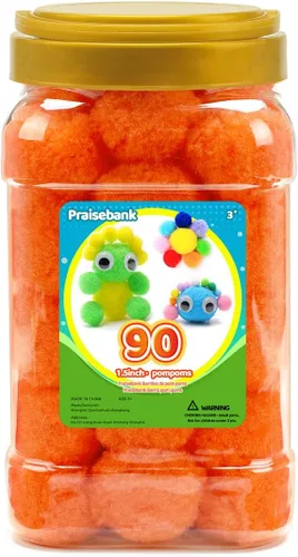 Vista 21 de Praisebank Pompones Negros - 2000 piezas, 1cm, Ideales para Artes y Manualidades, Bolas de Pompón en Frasco