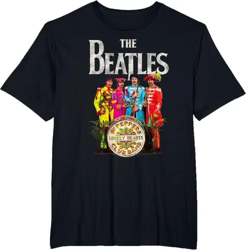 Vista 29 de The Beatles Sgt. Pepper's Lonely Hearts Camiseta de manga corta Negro