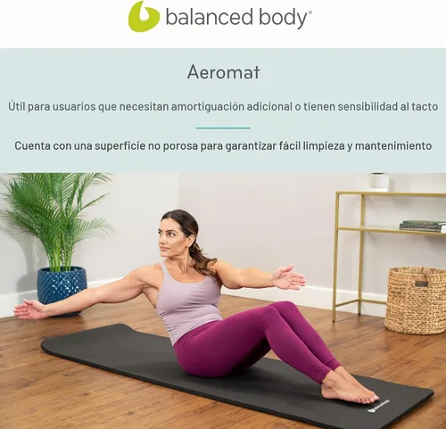 Vista 6 de Aeromat - Alfombrilla de pilates y yoga, azul, extra gruesa Balanced Body Negro