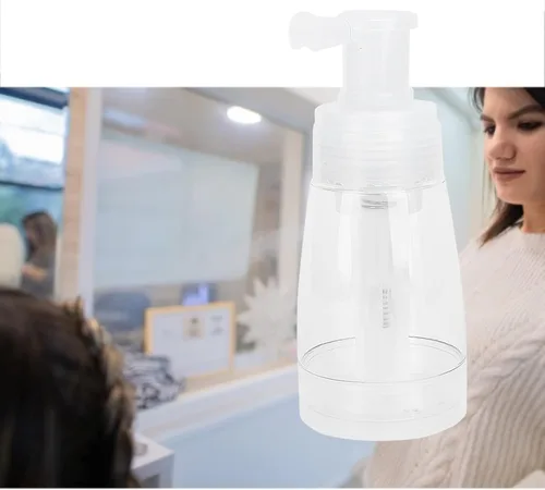 Vista 4 de Botella de spray de polvo para el cabello, botella de spray recargable vacía transparente, herramienta de peinado para el cabello, contenedores