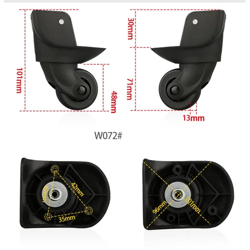 Vista 6 de Luggage Wheels,Universal Luggage Casters,1 Pair Luggage Wheel Replacement Spare Spinner Caster for Suitcase Wheel Repair (W077)