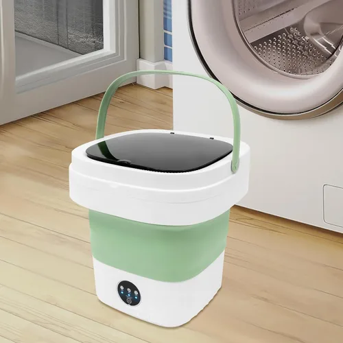 Vista 3 de Lavadora portátil, 12L mejorada con cesta giratoria, mini lavadora plegable con 3 modos de limpieza pequeña para ropa de bebé, ropa