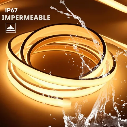 Vista 4 de Tira de luces LED AC 110V 120V 3.28 pies con enchufe estadounidense, tira de luces LED cortables IP67 impermeable para decoración del hogar