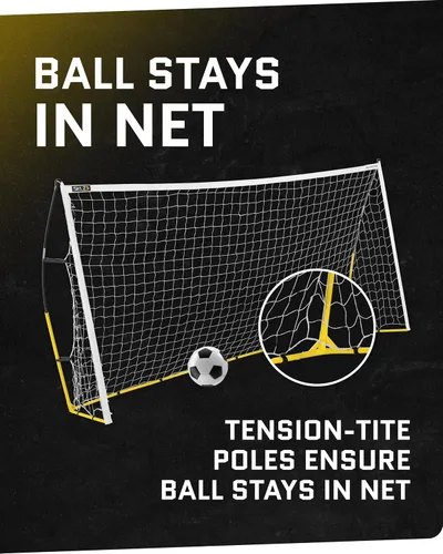 Vista 6 de Portería de fútbol SKLZ Quickster - Portería portátil para el patio trasero y el campo - Marco resistente Tension-Tite y red de 2 capas de calibre