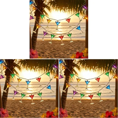 Vista 10 de Guirnalda de 10 luces LED con forma de paleta, helado multicolor con 10 mini bombillas LED, luces de hadas para interiores y exteriores