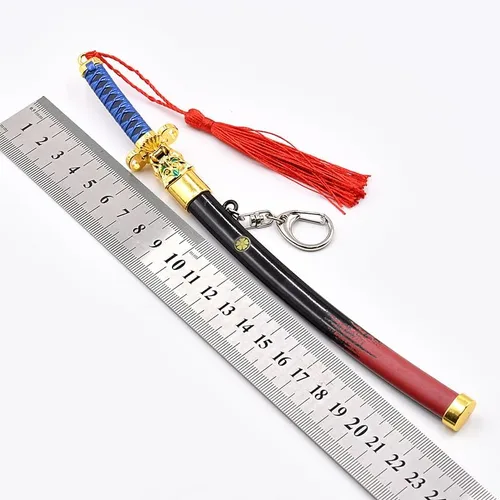 Vista 5 de Batustou 8.66" Valorant Onimaru Kunitsuna Katana Key Chain Mini Sword Game Katana Keychain Backpack Keyring Desk Decoration