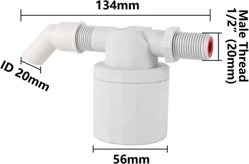 Vista 4 de 1PC 1/2" 3/4" Male Thread Automatic Water Level Control Valve Tower Float Ball Installed Inside Upper Inlet Liquid(Grey)