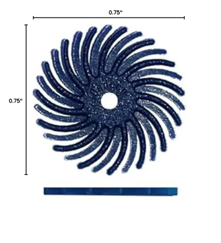 Vista 7 de Dedeco Sunburst - Discos de cerdas radiales (12 unidades, 3/4 pulgadas, curvados, grano azul 400 (fino), óxido de aluminio para pulido y acabado
