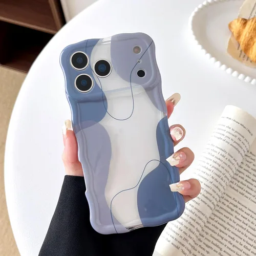 Vista 57 de DEFBSC Funda para iPhone 15 con bonito diseño ondulado, color negro