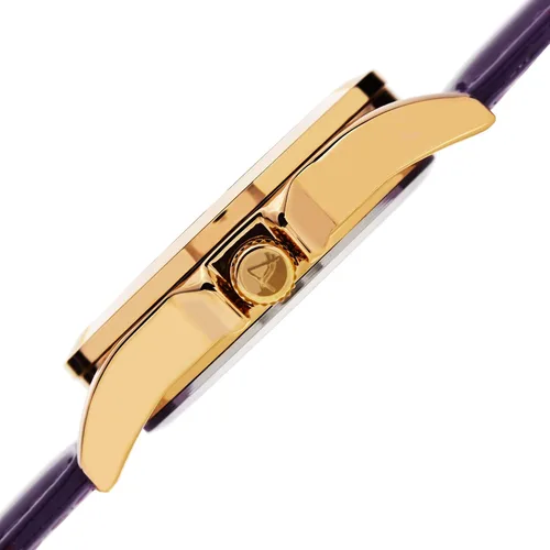 Vista 3 de August Steiner AS8191 - Reloj multifunción para mujer, esfera de perla y correa de piel auténtica en relieve de cocodrilo