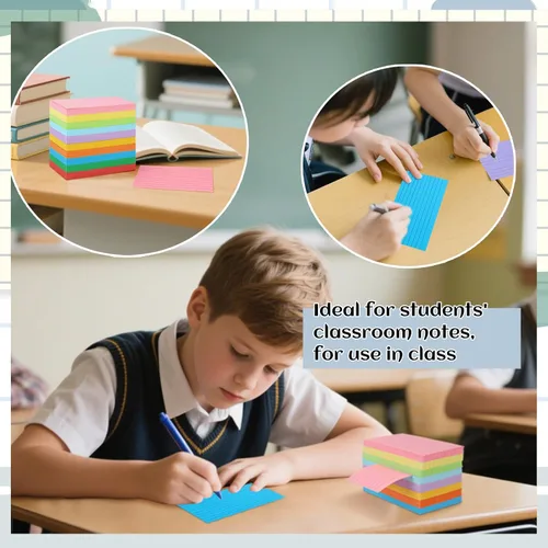 Vista 4 de Tecmisse Tarjetas de índice de 3 x 5 colores, 600 tarjetas de índice flash coloridas, tarjetas de notas, tarjetas de estudio, tarjetas flash