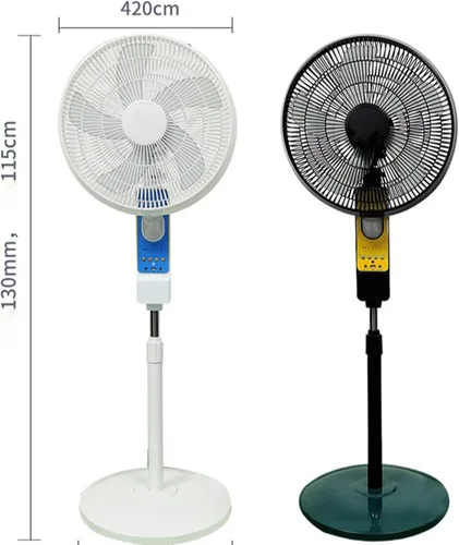 Vista 7 de Ventilador de soporte solar recargable de 16 pulgadas y 35 W, ventilador de techo solar de refrigeración de bajo consumo con panel solar, ventilador