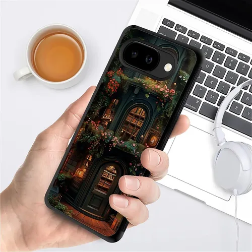 Vista 1410 de Compatible con Google Pixel 4A 5G Mobile Case Creative Acrylic Panel trasero Silicona Protección Grip especialmente diseñado para Google Pixel 4A 5G