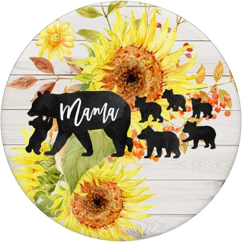 Vista 3 de Mama Bear - Juego de 6 vasos para bebé, diseño de girasoles de madera color blanco, Negro