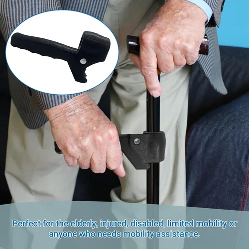 Vista 7 de Agarres de mango de bastón para caminar, soporte para bastón para ancianos, discapacitados para caminar o muleta, ancianos, discapacitados, se