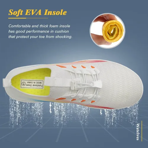 Vista 6 de WateLves Zapatos de agua para hombre y mujer, zapatos de natación de secado rápido, calcetines acuáticos, zapatos de piscina para surf, yoga