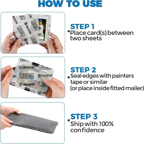 Vista 5 de Protectores de envío de tarjetas coleccionables – Insertos de plástico ultra fuertes de primera calidad – Paquete de 110 – 3.5 x 4.5 pulgadas Blanco