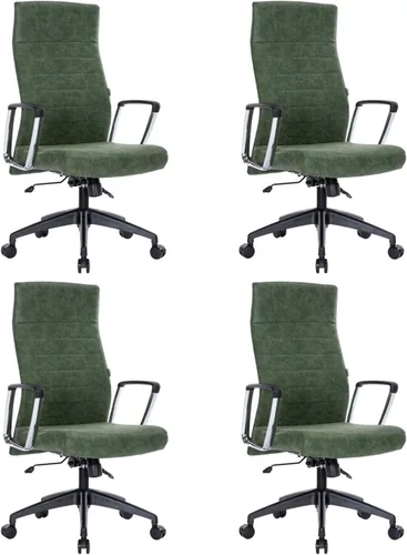 Vista 30 de LeisureMod Hilton Leather Executive Office Chair, Adjustable Height Negro