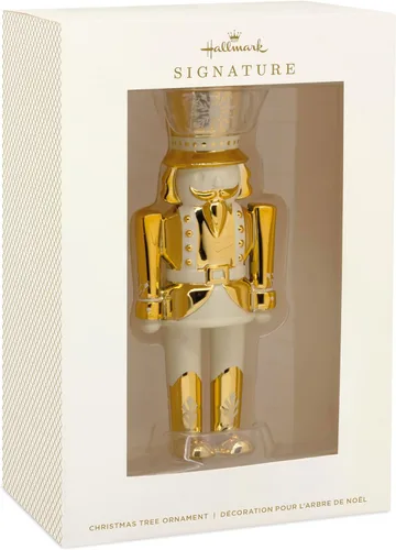 Vista 3 de Hallmark Signature - Adorno de Navidad de cascanueces dorado, resina