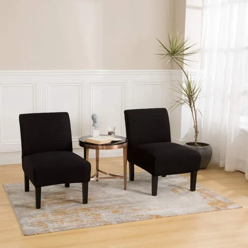 Vista 7 de JIAN YA NA Funda impermeable para silla de acento sin brazos, funda elástica para silla de sala de estar, tela fina universal, extraíble, lavable