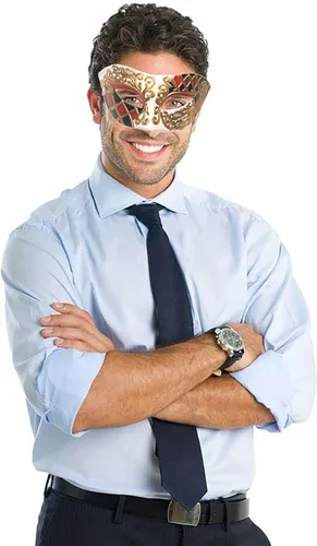 Vista 6 de Seglorwy Máscara de mascarada para hombre, estilo vintage, veneciano, Mardi Gras, Halloween, Navidad, fiestas (música blanca)