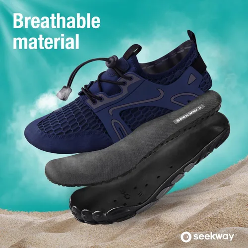 Vista 3 de SEEKWAY - Zapatos de agua unisex, de secado rápido, tipo calcetín y con sensación de pies descalzos para adultos ideales para playa, natación, río