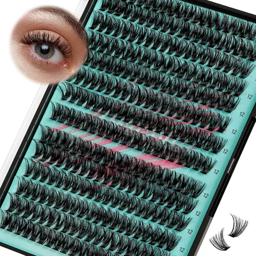 Vista 38 de Kit de Extensión de Pestañas, Kit de Racimos de Pestañas DIY 168Pcs con Pegamento de Unión y Sello Impermeable, Removedor de Pestañas para Kit