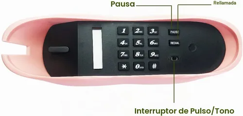 Vista 4 de Teléfonos fijos para el hogar, TelPal teléfono con cable de labios, teléfono de escritorio retro para el hogar, teléfono de novedad analógico