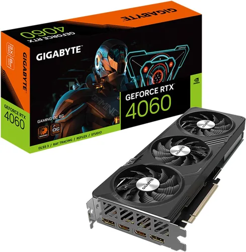 Vista 16 de GIGABYTE - Tarjeta gráfica GeForce RTX 4060 Eagle OC 8G, 3 ventiladores WINDFORCE, 8 GB 128 bits GDDR6, tarjeta de video GV-N4060EAGLE OC-8GD