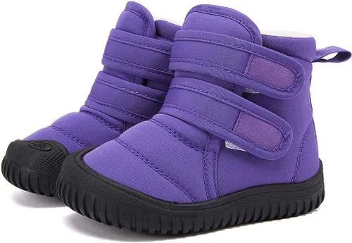 Vista 32 de BMCiTYBM Botas de nieve para bebés y niños pequeños, zapatos de invierno para niños y niñas, zapatos de bebé de piel sintética para clima frío