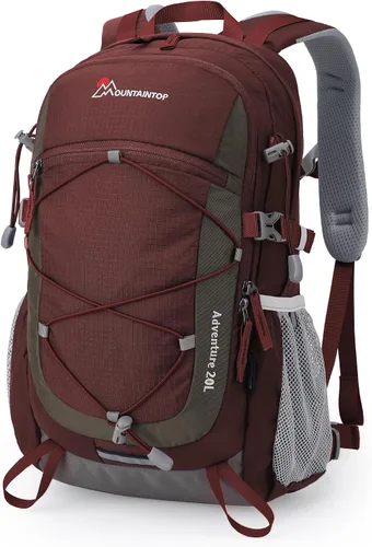 Vista 10 de Mochila de senderismo MOUNTAINTOP de 40 L, mochila ligera para exteriores Verde militar