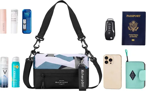 Vista 62 de Sherpani Skye - Bolso cruzado pequeño, de nailon, ligero, para mujer, con protección RFID