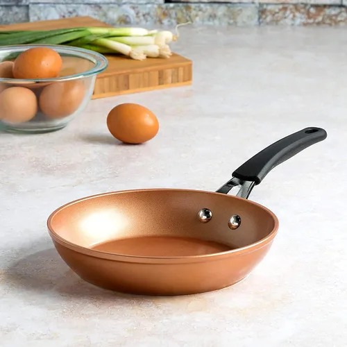 Vista 9 de Ecolution Cerámica de titanio, fácil de limpiar, mango de silicona antiadherente que se mantiene fresco, sartén de 8 pulgadas, cobre