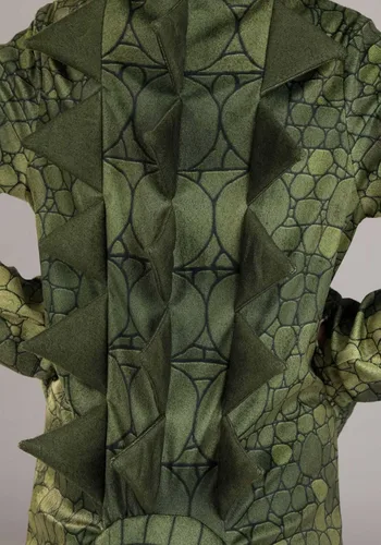 Vista 6 de Disfraz de cocodrilo peligroso para niños, disfraz de reptil verde con capucha para Halloween
