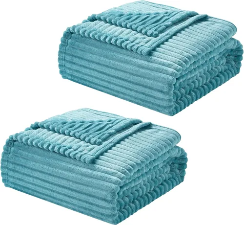 Vista 28 de Nestl - Manta azul para sofá, cobijas cálidas y mullidas para mujeres, cobijas de forro polar suaves y pequeñas para niñas - Azul marino, 127 x 152