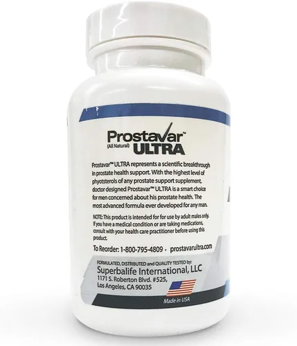 Vista 3 de 5 botellas mejoradas de Maker of Original Prostavar Ultra Prostate Support 600mg 90% Beta-Sitosterol y extracto de semilla de uva