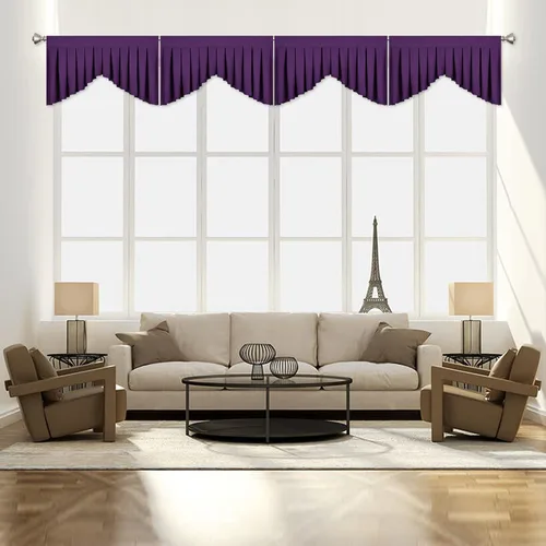 Vista 38 de Cenefas para Sala de Estar Amarillo Brillante Opacas con Bolsillo para Barra Cenefas para Ventanas, Paquete de 1 (Amarillo Brillante 39" An x 20" L)