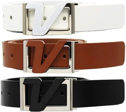Vista 6 de Volvik - Correa de cinturón de cuero sólido italiano 100% auténtico, tamaño libre hasta 46 pulgadas, unisex