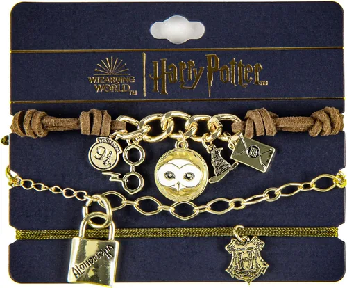 Vista 5 de Bioworld Harry Potter - Juego de pulseras de 3 piezas para fiesta de brazo, Cuero sintético, Sin gemas.