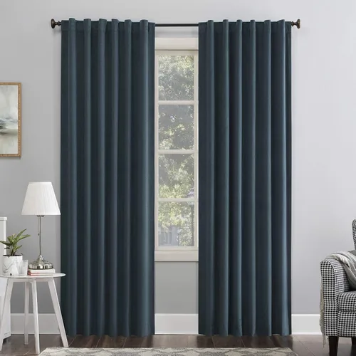Vista 21 de Sun Zero Hampshire - Panel de cortina de terciopelo con reducción de ruido térmico, pestaña trasera, 100% opaco, 50" x 84", gris