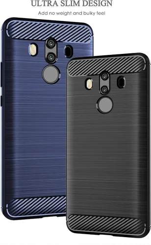 Vista 7 de Asuwish Funda de teléfono para Huawei Mate 10 Pro con protector de pantalla de vidrio templado y accesorios de celda de silicona suave delgada Azul