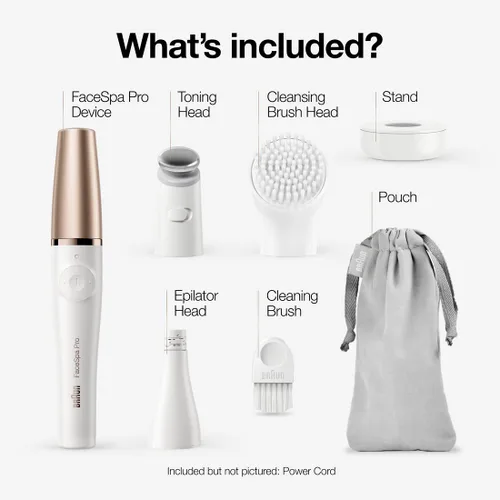Vista 2 de Braun Depiladora facial Facespa Pro 911, depilación facial para mujeres, dispositivo de depilación, depilación 3 en 1, cepillo de limpieza