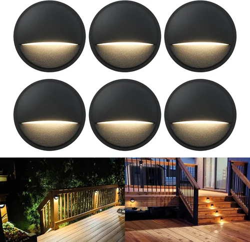 Vista 8 de GKOLED Luces LED de Cubierta de Bajo Voltaje, Luz de Barandilla de Escalón de Paisaje con Chips LED Integrados de 2W, Accesorios de Iluminación