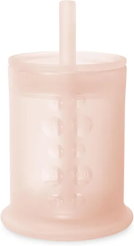 Vista 15 de Olababy Taza de entrenamiento de silicona con tapa con popote Taza para beber agua para bebés 6+ meses de bebé a 12-18 meses Taza para beber