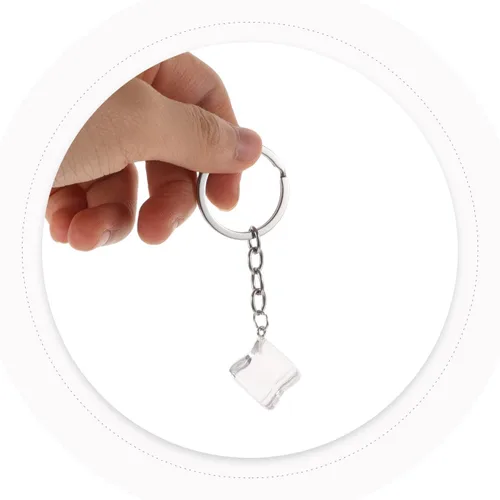 Vista 9 de Llavero de cubo de hielo, llavero de resina para bolsa de automóvil, accesorios