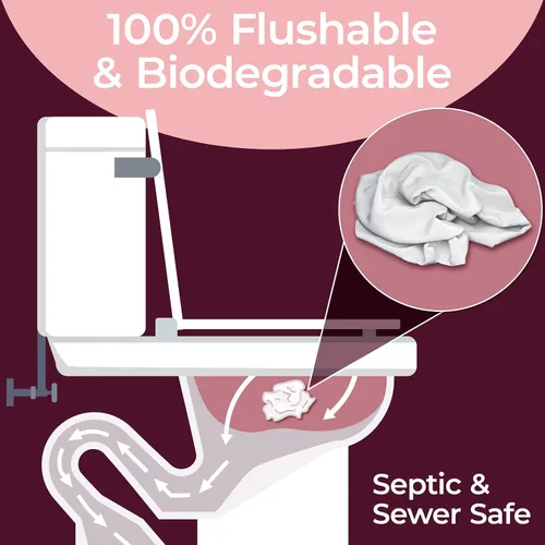 Vista 5 de BOOTY WIPES Toallitas desechables para mujer, 320 unidades en total (4 paquetes de 80) toallitas húmedas para adultos, toallitas femeninas con pH