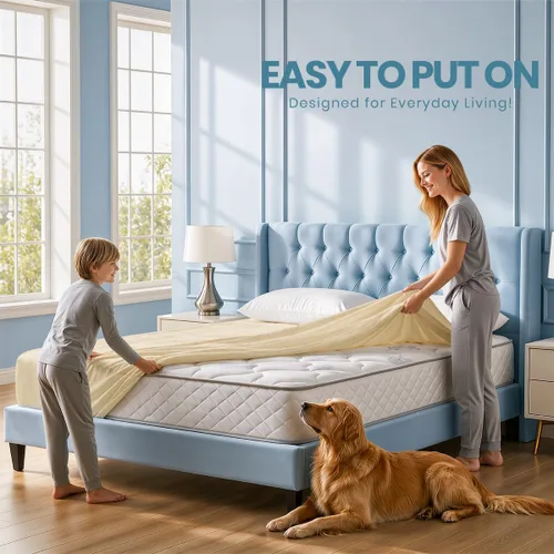 Vista 7 de Utopia Bedding – Protector impermeable de colchón tamaño individual, funda de colchón de terry premium de 200 GSM, transpirable, estilo ajustado