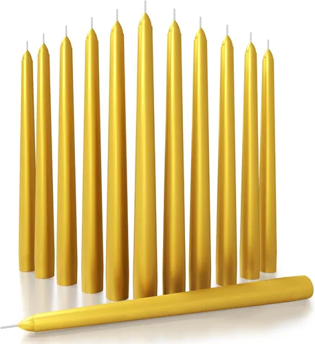 Vista 46 de CANDWAX Juego de 12 velas cónicas color naranja de 8 pulgadas, sin goteo, sin perfume, de larga duración, perfectas para fiesta de Halloween