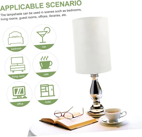 Vista 9 de ORFOFE Lámpara de mesa con patrón de mármol, pantalla decorativa moderna para bombillas, elegante diseño de tambor para lámparas de acento